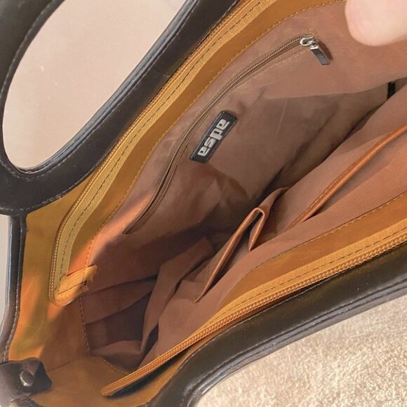 Espe Tan Vegan Leather Balloon  Bag with Shoulder Strap - Picture 9 of 13